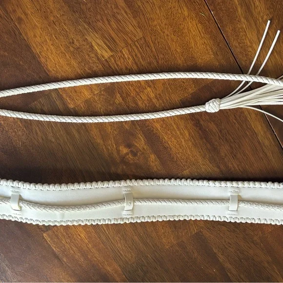 White House Black Market white Braided Obi Belt Xs/s - Picture 1 of 4